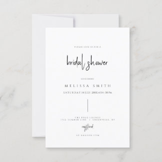 Invitation minimaliste Élégante Douche nuptiale