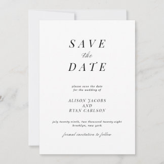 Invitation Minimaliste Enregistrer la date