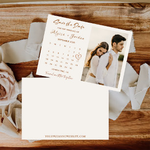 Invitation Minimaliste Enregistrer La Date Calendrier Modèle 