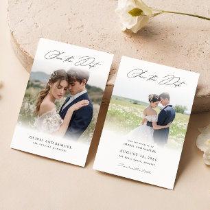 Invitation Minimaliste Enregistrer la date, Photo Boho Enregi