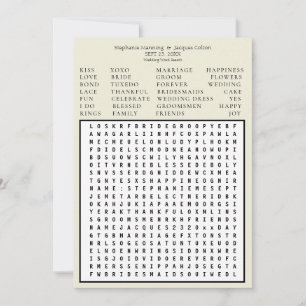 Invitation Minimaliste Enregistrer la date Recherche de mot -