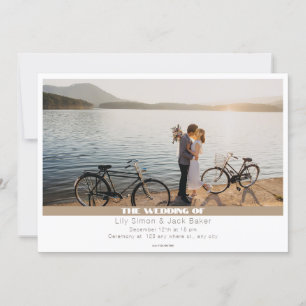 Invitation Minimaliste Enregistrer la photo date/mariage élég
