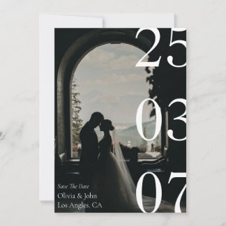 Invitation Minimaliste et chic noir et blanc enregistrer la d