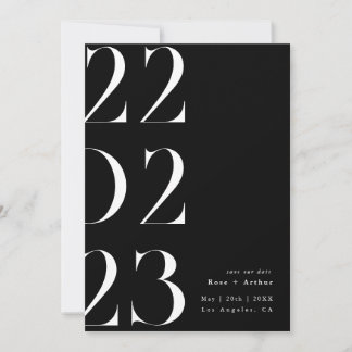 Invitation Minimaliste et chic noir et blanc Enregistrez la d