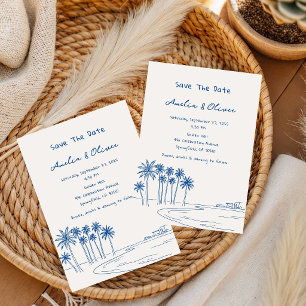 Invitation Minimaliste été Romantique Palmier save the date