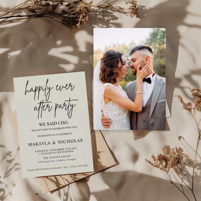 Invitation minimaliste Faire-part d'Elopement Phot (Créateur téléchargé)