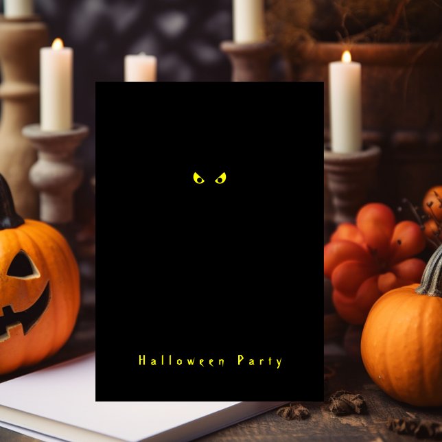 Invitation Minimaliste Fête d'Halloween aux Yeux Épouvantable (Créateur téléchargé)