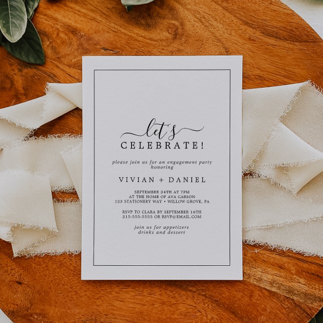 Invitation Minimaliste Fêtons (Créateur téléchargé)