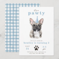 Invitation minimaliste Française de Chien taureau