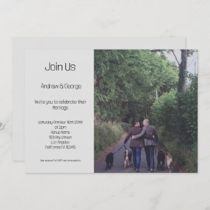 Invitation Minimaliste gay LGBGQ QR Code Mariage gris