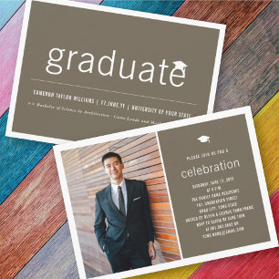 Invitation Minimaliste Graduate Photo Simple Graduate Party