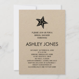 Invitation minimaliste Kraft Starfish