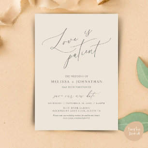 Invitation Minimaliste, l'amour est patient, modifier la cart