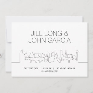 Invitation Minimaliste Las Vegas Skyline Mariage Enregistrer 