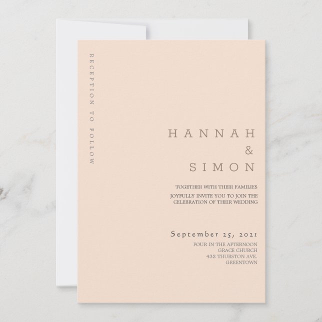 Invitation minimaliste Mariage de automne moderne (Devant)