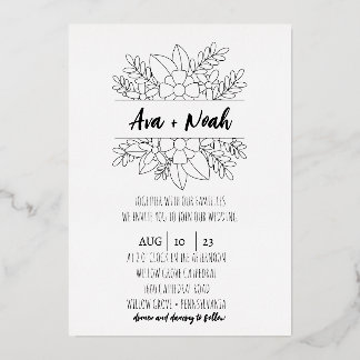 Invitation minimaliste Mariage Foil