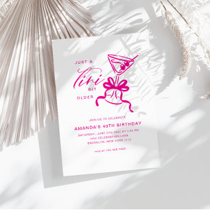 Invitation Minimaliste Martini Chic Magenta Anniversaire