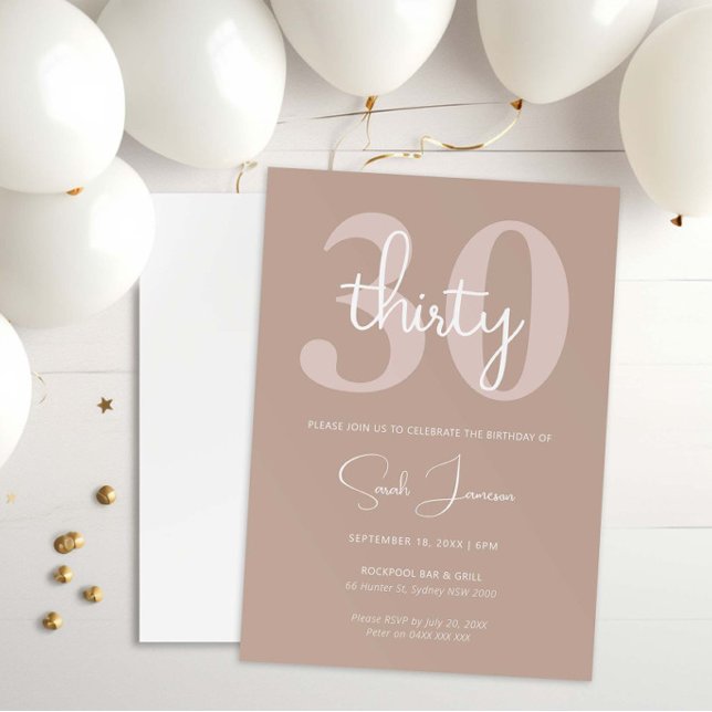 Invitation minimaliste moderne 30e anniversaire de (Créateur téléchargé)