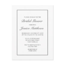 Invitation minimaliste moderne à la douche nuptial