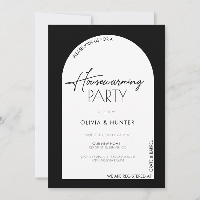 Invitation minimaliste moderne à réchauffer la mai (Devant)