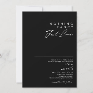 Invitation Minimaliste moderne Black Nothing Fancy Mariage