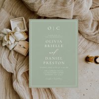 Minimaliste Moderne Calligraphie Sage Vert Mariage