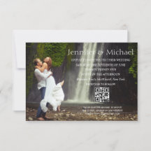 minimaliste moderne code qr rsvp mariage photo