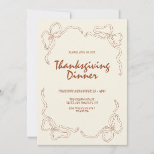 Invitation Minimaliste Moderne Dîner Thanksgiving
