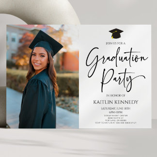 Invitation Minimaliste moderne élégante fête de graduation d'