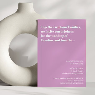 Invitation Minimaliste moderne esthétique simple Mariage pour