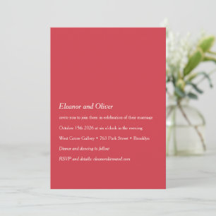 Invitation Minimaliste moderne Gras typographie rouge Boho Ma