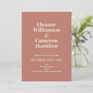 Invitation Minimaliste moderne Mariage en terre cuite Terre