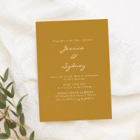 Minimaliste moderne moutarde Jaune Mariage Script