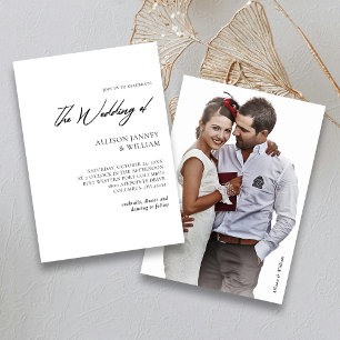 Invitation Minimaliste moderne : Photo Mariage noir et blanc