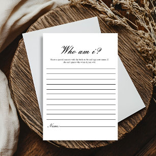 Invitation Minimaliste moderne Qui suis-je Fête des mariées C