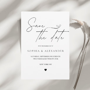 Invitation Minimaliste Noir & Blanc Save the Date