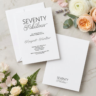 Invitation Minimaliste Noir et Blanc Soixante-dix et Fabuleux