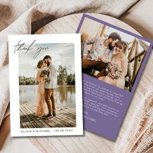 Invitation Minimaliste photo Mariage violet