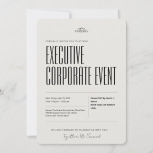 Invitation minimaliste pour événement d'entreprise