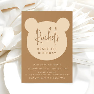 Invitation minimaliste pour le premier anniversair