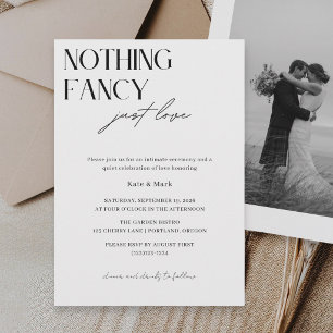 Invitation Minimaliste Rien de Fantaisiste Juste Amour Photo