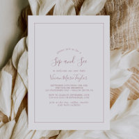 Minimaliste Rose Gold Sip et voir l'invitation