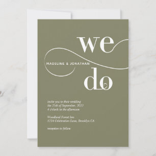 Invitation Minimaliste Sage Green Nous faisons Calligraphie M