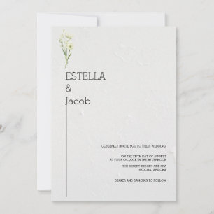 INVITATION MINIMALISTE SIMPLE MARIAGE NOIR ET BLANC