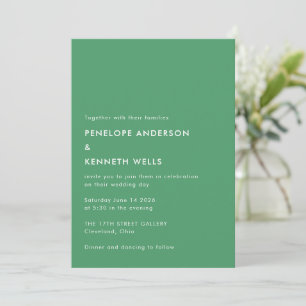 Invitation Minimaliste simple Mariage simple Kelly Green