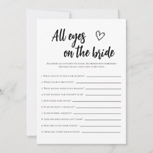 Invitation Minimaliste Tous Les Yeux Sur La Fête des mariées 