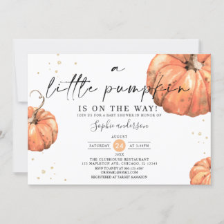 Invitation Minimaliste Un Baby shower Automne Un Peu Citrouil