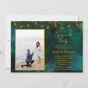 Invitation minimaliste Vert toile de fond mariage fiançailles