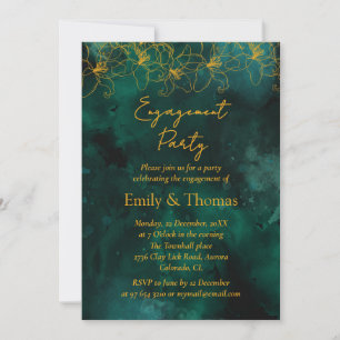 Invitation minimaliste Vert toile de fond mariage fiançailles