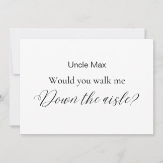 Invitation Minimaliste Voudrais-Tu Me Faire Descendre L'Aisle